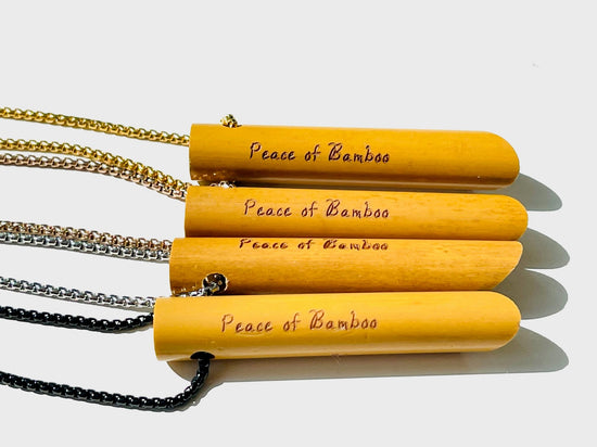 Bamboo Eco-friendly breathing necklace Anxiety Relief | Self Care | Gender Neutral | Meditation tool | w/choice of stainless steel chain