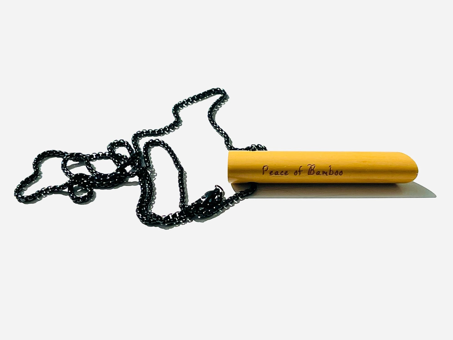 Bamboo Eco-friendly breathing necklace Anxiety Relief | Self Care | Gender Neutral | Meditation tool | w/choice of stainless steel chain