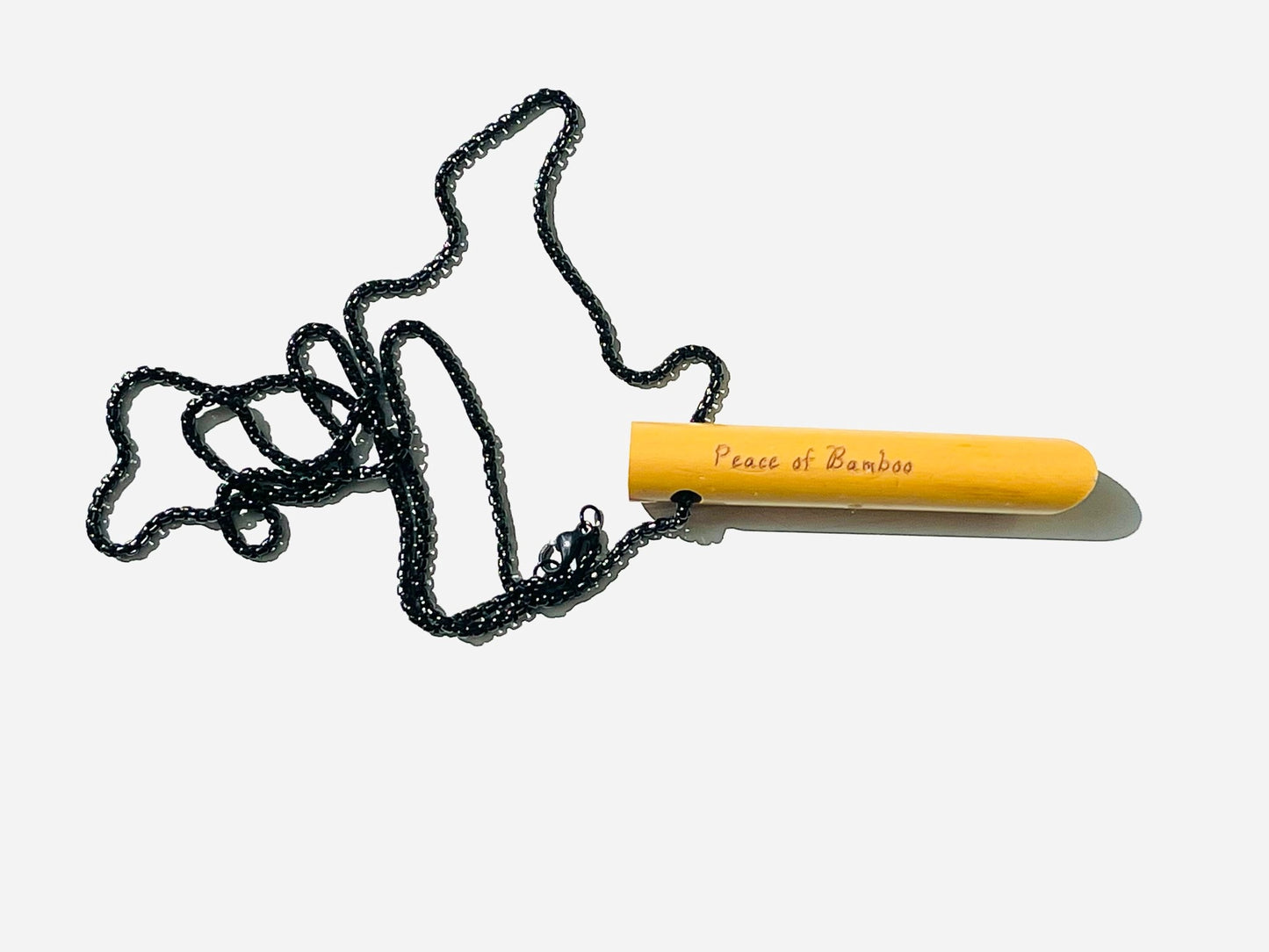 Bamboo Eco-friendly breathing necklace Anxiety Relief | Self Care | Gender Neutral | Meditation tool | w/choice of stainless steel chain