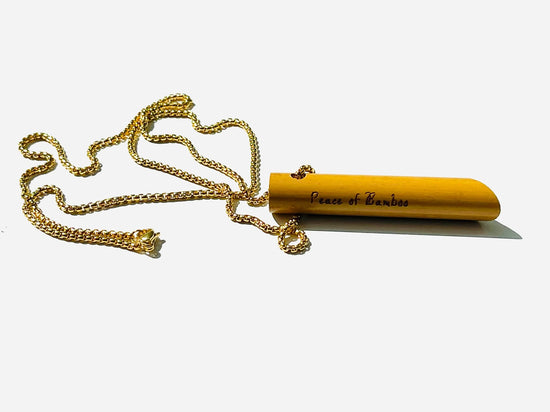 Bamboo Eco-friendly breathing necklace Anxiety Relief | Self Care | Gender Neutral | Meditation tool | w/choice of stainless steel chain