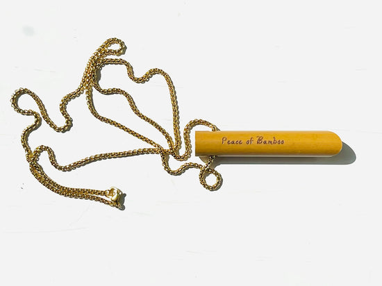 Bamboo Eco-friendly breathing necklace Anxiety Relief | Self Care | Gender Neutral | Meditation tool | w/choice of stainless steel chain