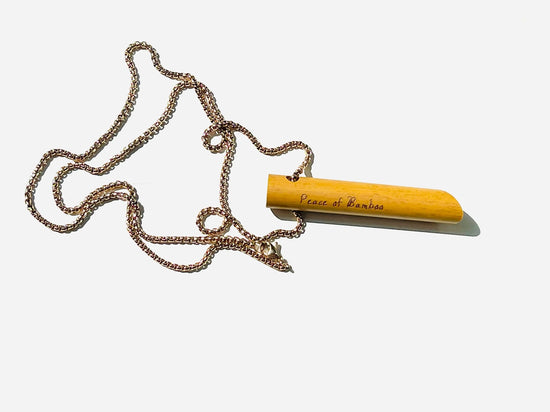 Bamboo Eco-friendly breathing necklace Anxiety Relief | Self Care | Gender Neutral | Meditation tool | w/choice of stainless steel chain