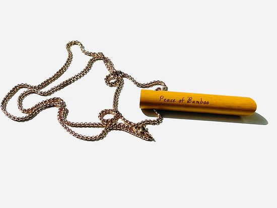 Bamboo Eco-friendly breathing necklace Anxiety Relief | Self Care | Gender Neutral | Meditation tool | w/choice of stainless steel chain