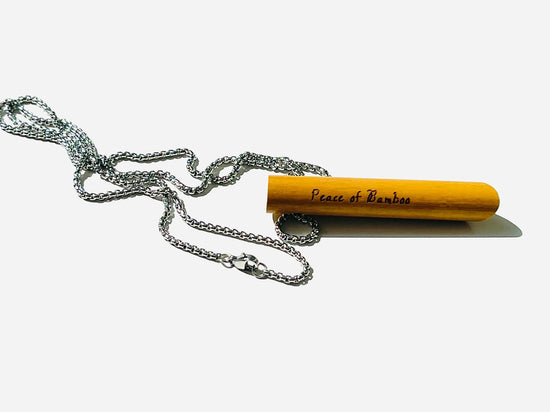 Bamboo Eco-friendly breathing necklace Anxiety Relief | Self Care | Gender Neutral | Meditation tool | w/choice of stainless steel chain