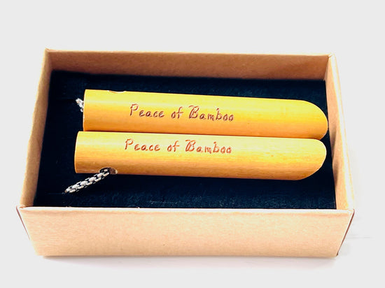 Bamboo Eco-friendly breathing necklace Anxiety Relief | Self Care | Gender Neutral | Meditation tool | w/choice of stainless steel chain