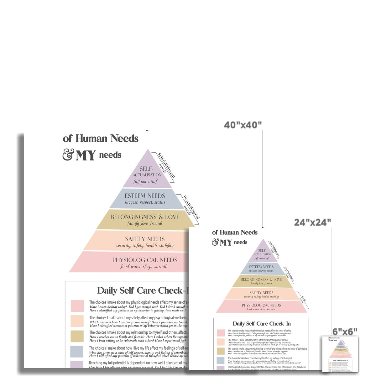 Maslow's Hierarchy of Needs Vertical Fine Art Print