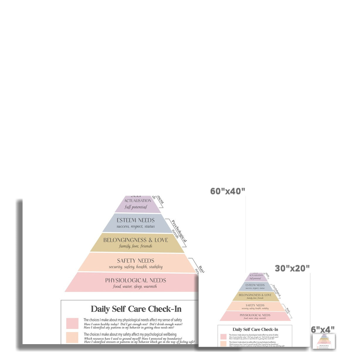 Maslow's Hierarchy of Needs Vertical Fine Art Print