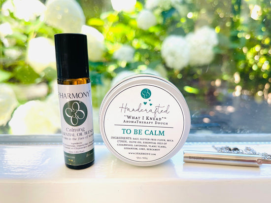 Mental health/stress relief bundle 'Breathe' Stainless Steel breathing necklace and choice of What I Knead Stress Relief AromaTherapy dough