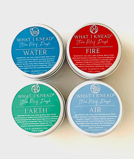 What I Knead® Four Elements Stress Relief AromaTherapy Dough Gift Box Set of 4