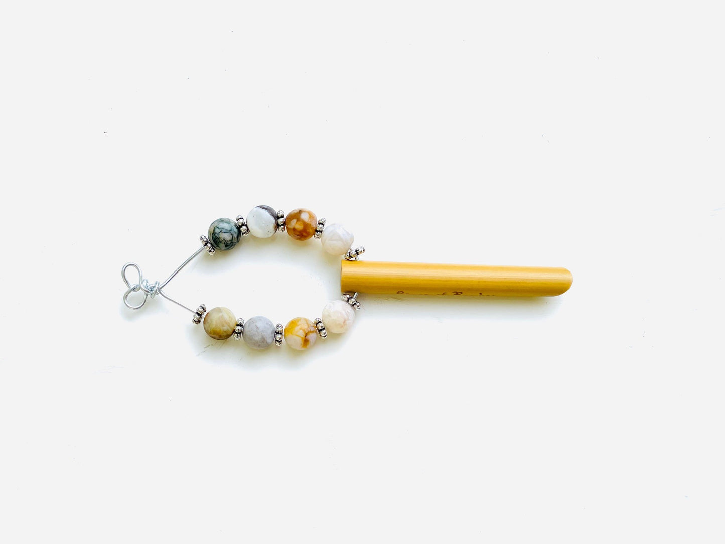 Longevity© Anxiety necklace breathing necklace stress relief Peace of Bamboo with Bamboo Leaf Agate (8mm)