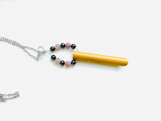 'Safe Place' Anxiety necklace breathing necklace stress relief Peace of Bamboo® with Lepidolite & Hematite