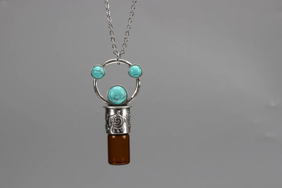 Stress Relief, Anxiety support, AromaTherapy Essential Oil Rollerball Necklace with Turtle and Earth design