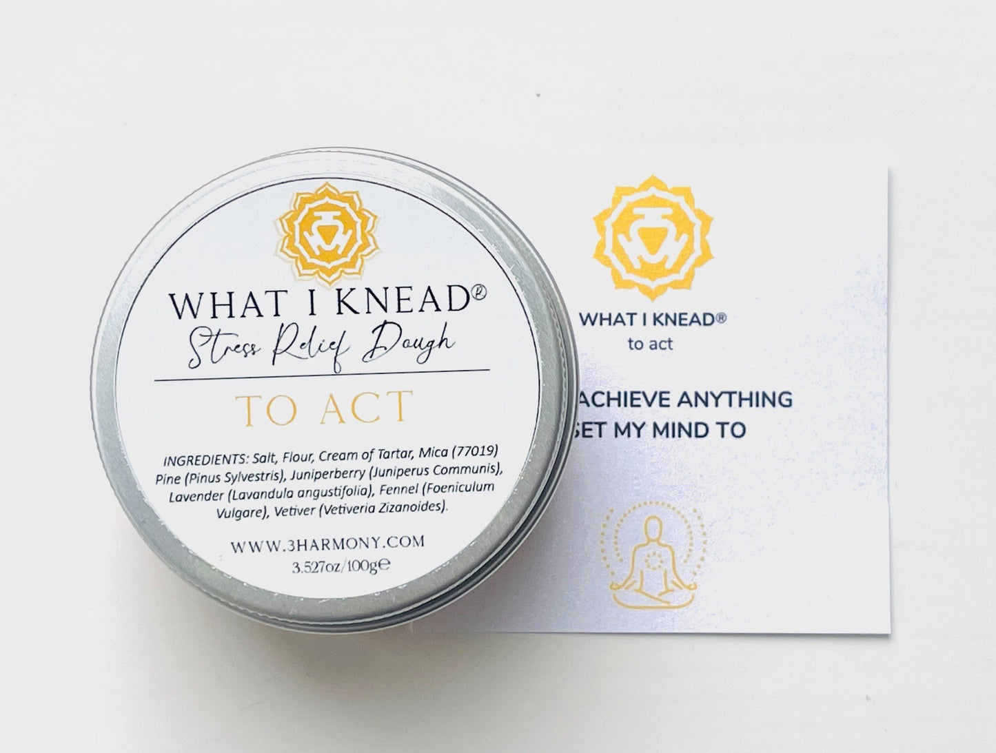 What I Knead® Chakra AromaTherapy Dough Stress Relief Mindfulness Tool Gift Box set of 7 with affirmation cards