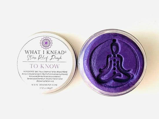What I Knead® Chakra AromaTherapy Dough Stress Relief Mindfulness Tool Gift Box set of 7 with affirmation cards