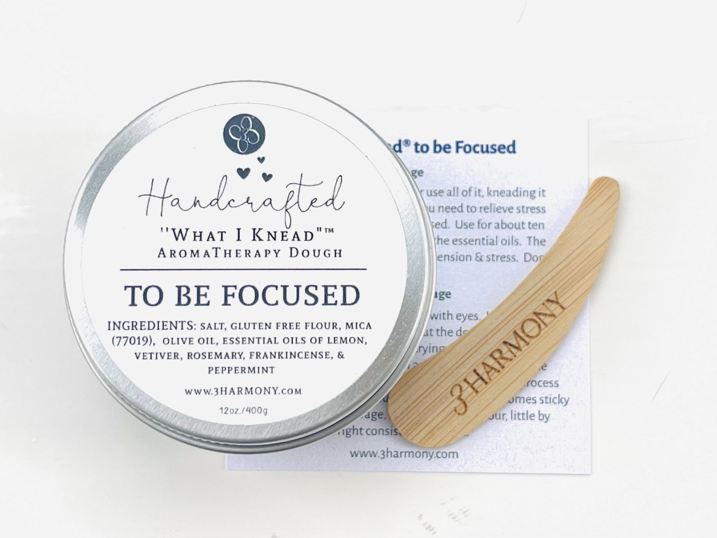 'What I Knead® To Be Focused Stress Relief AromaTherapy Dough with journaling questions & audio meditation