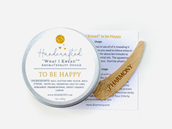'What I Knead'® To Be Happy Stress Relief AromaTherapy Dough with journaling questions & audio meditation