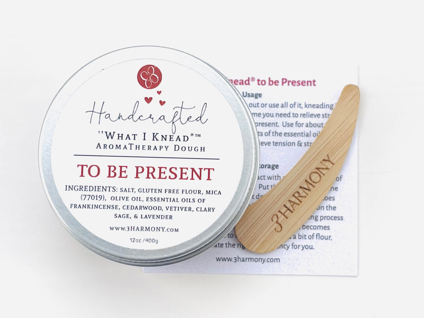 'What I Knead'® To Be Present Stress Relief AromaTherapy Dough with journaling questions & audio meditation