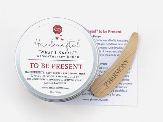 'What I Knead'® To Be Present Stress Relief AromaTherapy Dough with journaling questions & audio meditation