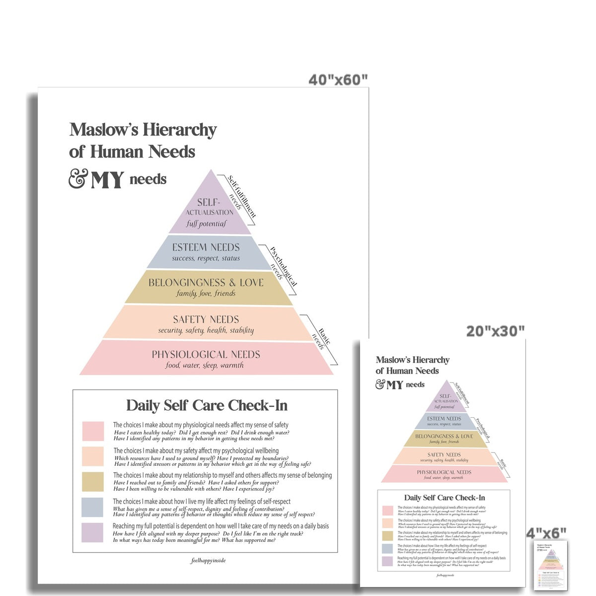 Maslow's Hierarchy of Needs Vertical Fine Art Print