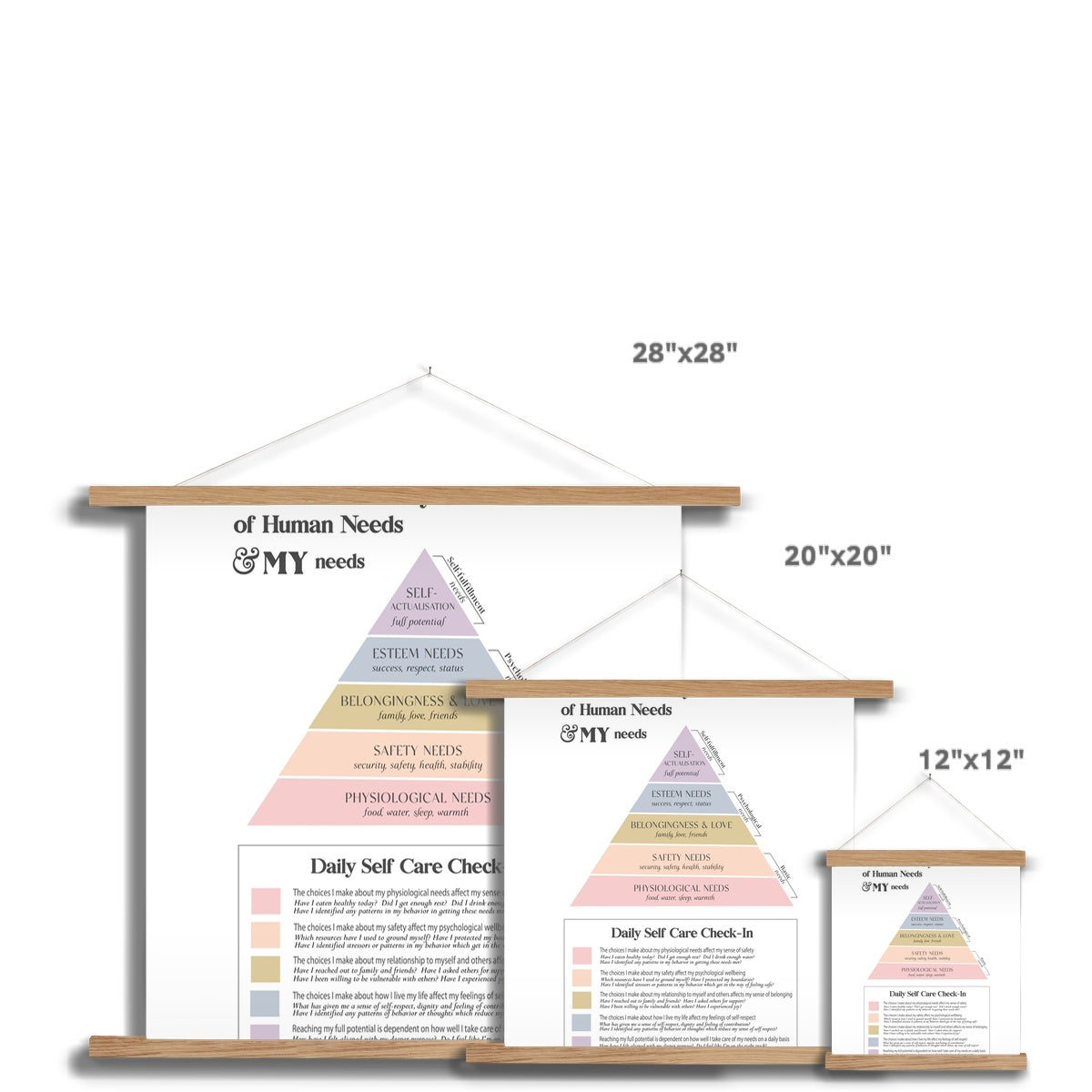 Maslow's Hierarchy of Needs Vertical Fine Art Print with Hanger