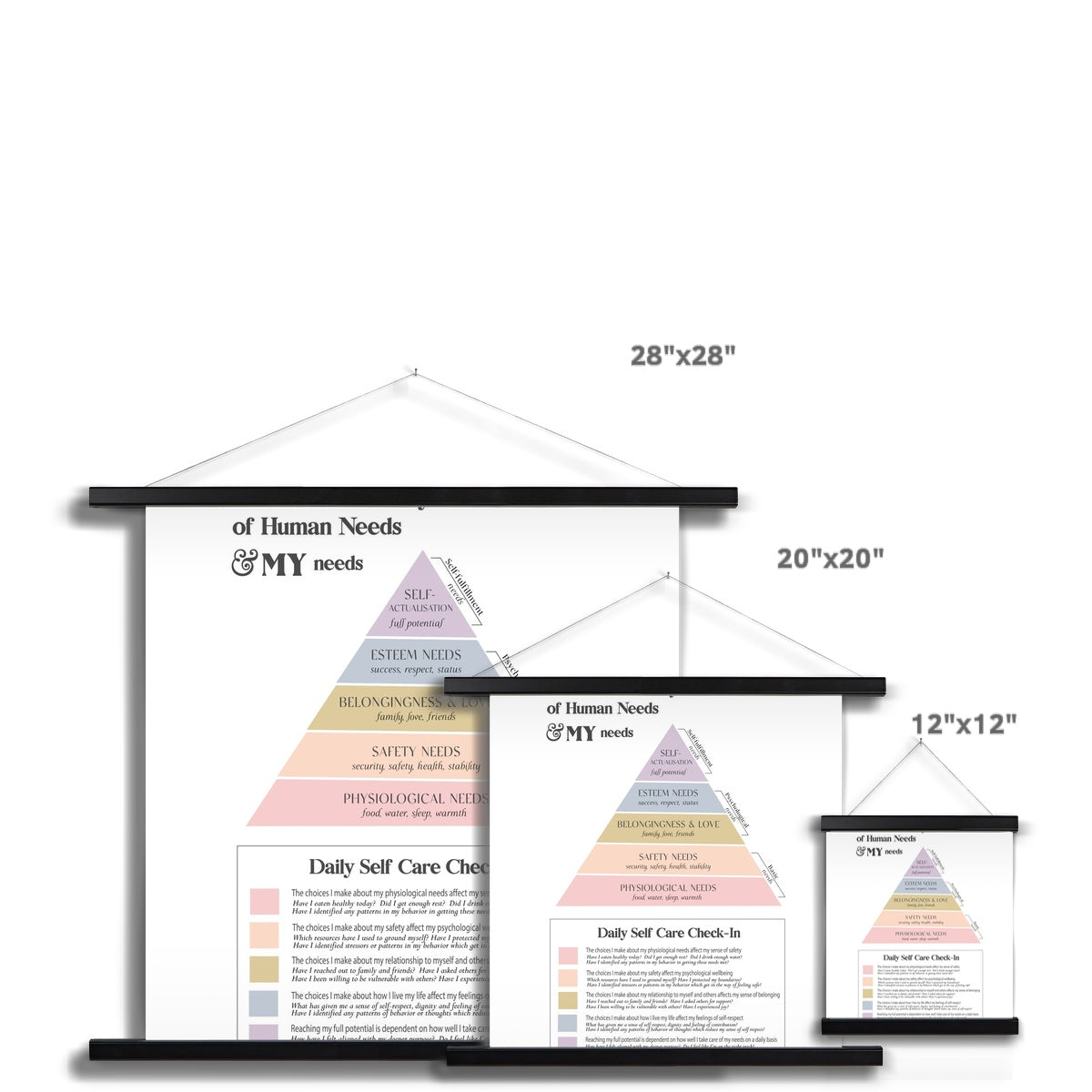 Maslow's Hierarchy of Needs Vertical Fine Art Print with Hanger