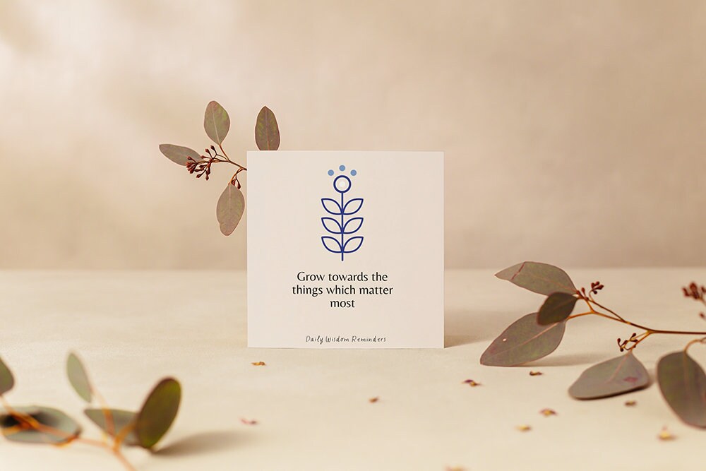 Digital Daily Wisdom Reminders Poster, daily inspiration card deck, self care therapy tool, affirmation deck, intention tool, mental health