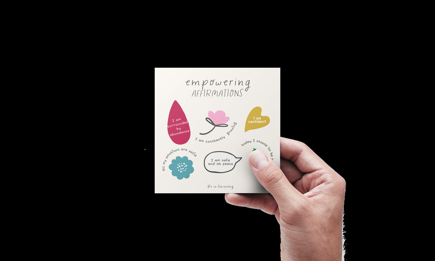 Digital 'Empowering Affirmations' print, affirmation card, therapy office decor, inspirational card idea, self care reminder