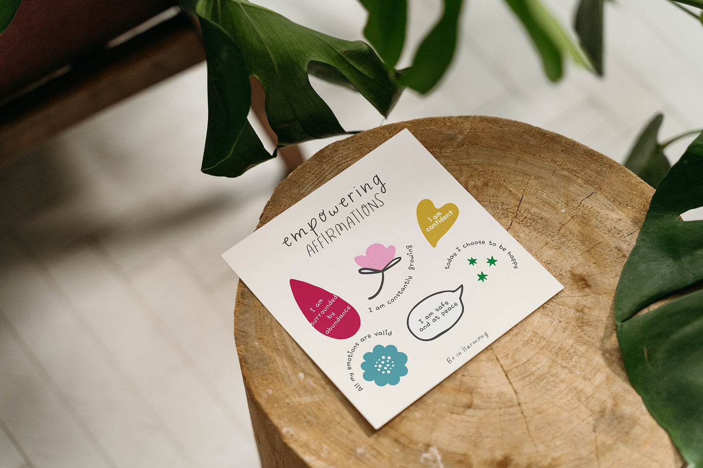Digital 'Empowering Affirmations' print, affirmation card, therapy office decor, inspirational card idea, self care reminder