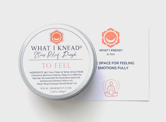 What I Knead to Feel Chakra AromaTherapy Dough 'Svadhishthana' Balancing Meditation tool Yoga self spiritual self care gift with affirmation card & audio meditation