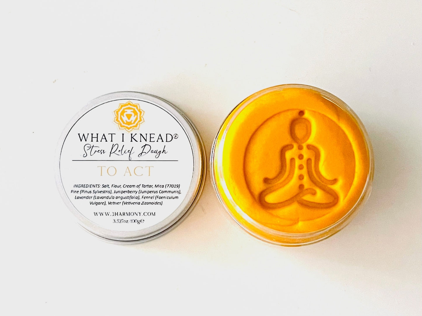 What I Knead to Act Solar Plexus Chakra AromaTherapy Dough 'Manipura' Balancing Meditation tool Yoga self spiritual self care gift w/card