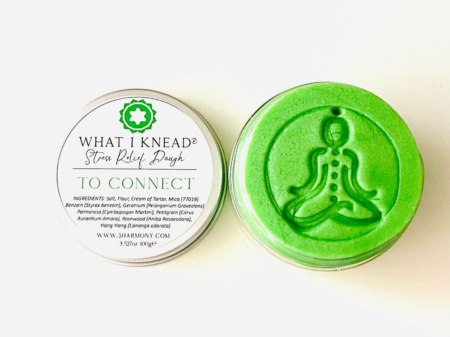 What I Knead to Connect Heart Chakra AromaTherapy Dough 'Anahata' Balancing Meditation tool Yoga self spiritual self care gift w/card