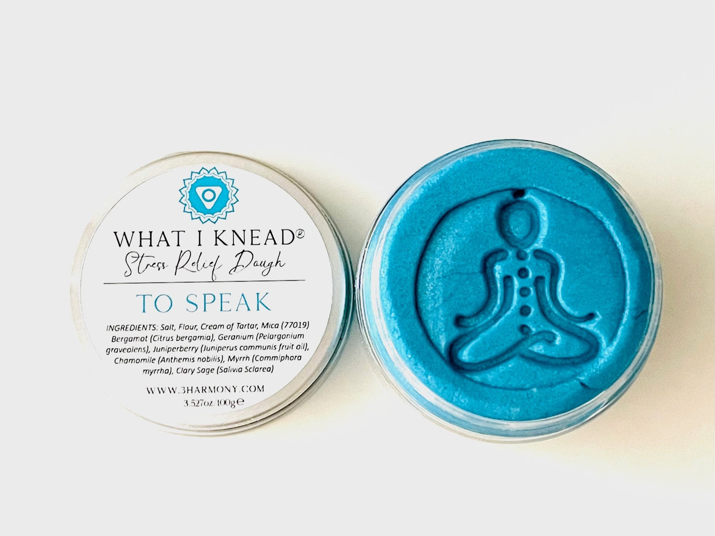 What I Knead to Speak Throat Chakra AromaTherapy Dough 'Vishuddha' Balancing Meditation tool Yoga self spiritual self care gift w/card & audio meditation