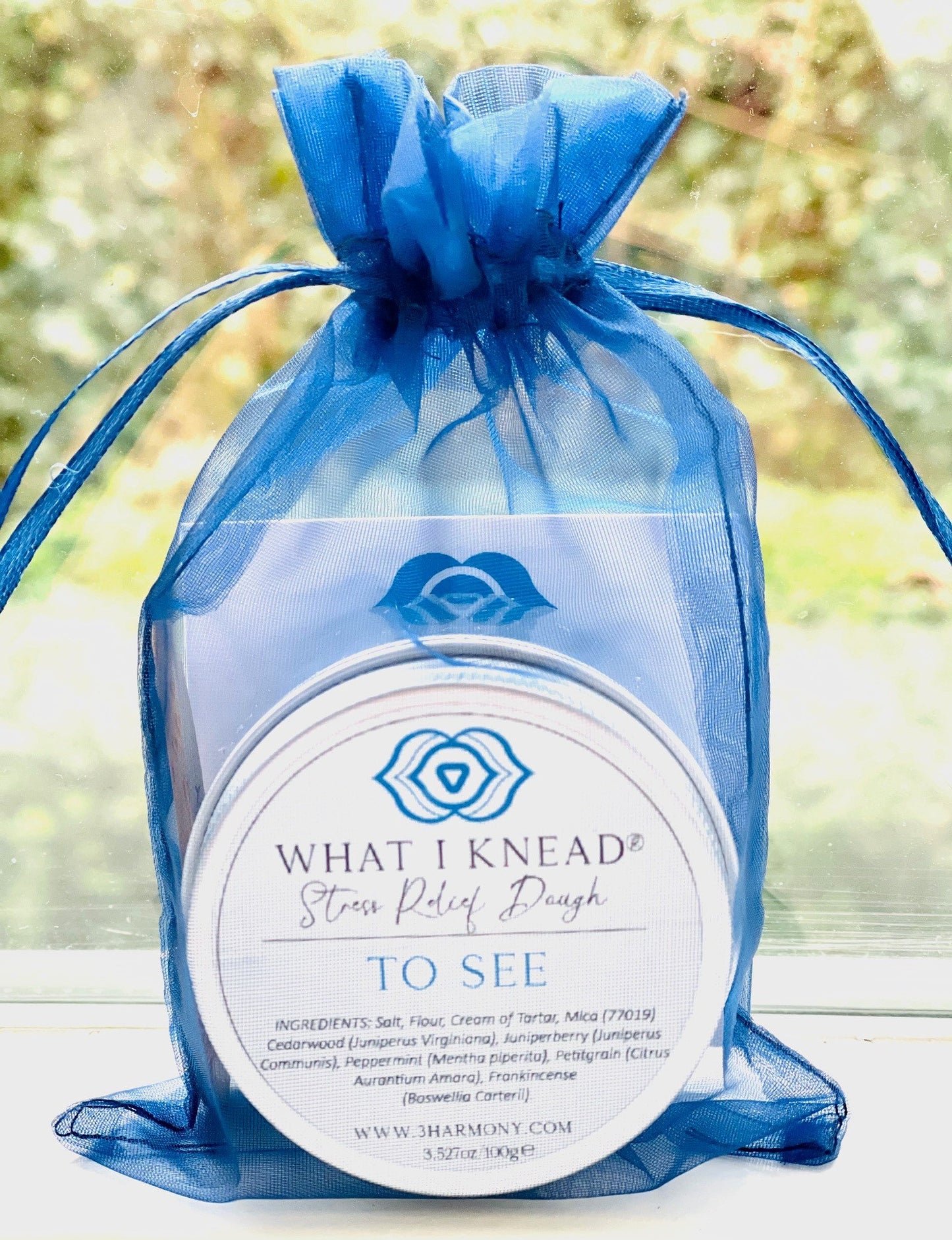 What I Knead to See Third Eye Chakra AromaTherapy Dough '' Balancing Meditation tool Yoga self spiritual self care gift w/card & audio meditation