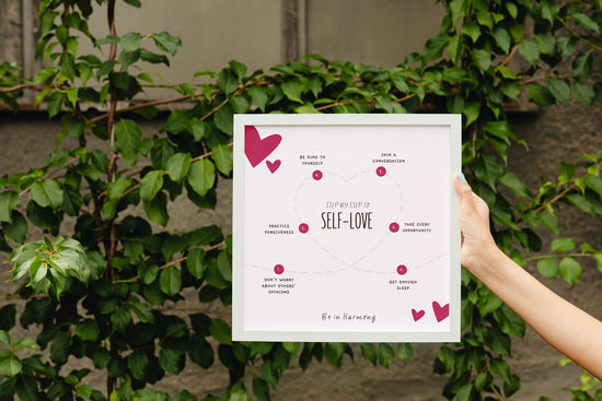 Digital 'Step by Step to Self Love' print, therapy office decor, Valentine's Day card idea, large affirmation card, self care reminder