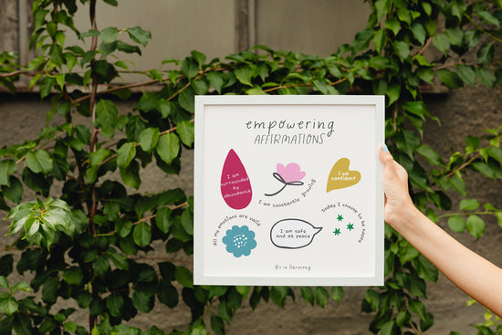 Digital 'Empowering Affirmations' print, affirmation card, therapy office decor, inspirational card idea, self care reminder