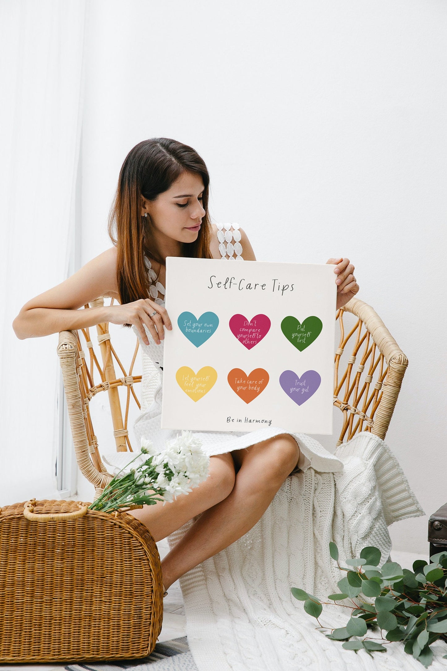 Bundle of 3 Digital 'Self Care' prints, therapy office decor, Valentine's Day card idea, large affirmation card, self care reminder