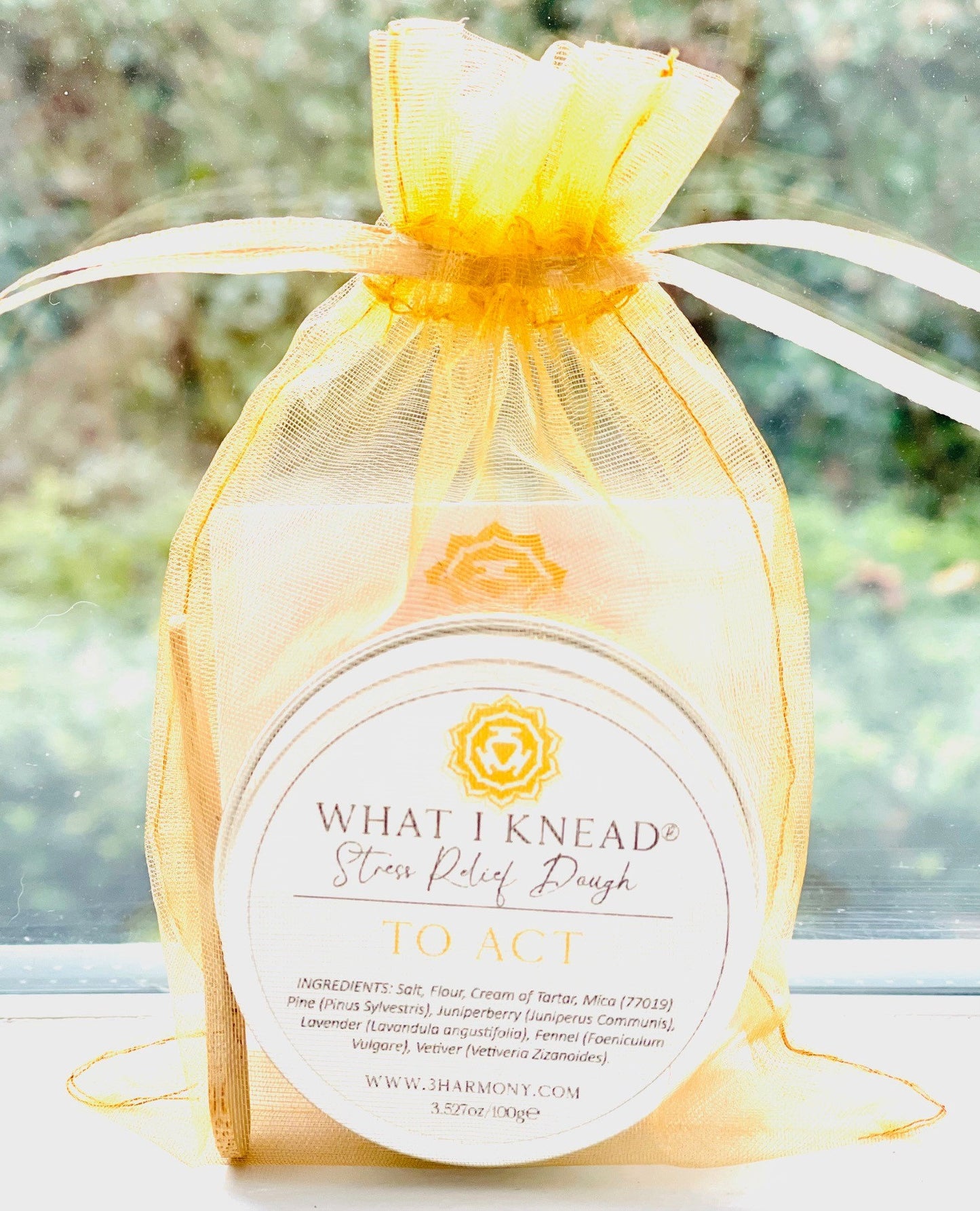 What I Knead to Act Solar Plexus Chakra AromaTherapy Dough 'Manipura' Balancing Meditation tool Yoga self spiritual self care gift w/card