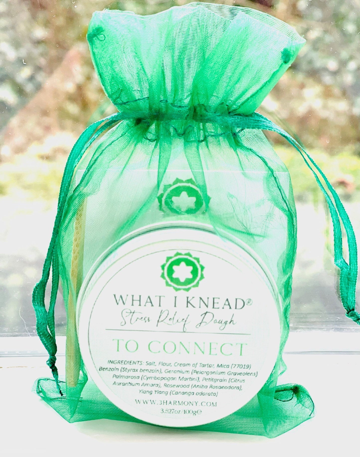 What I Knead to Connect Heart Chakra AromaTherapy Dough 'Anahata' Balancing Meditation tool Yoga self spiritual self care gift w/card