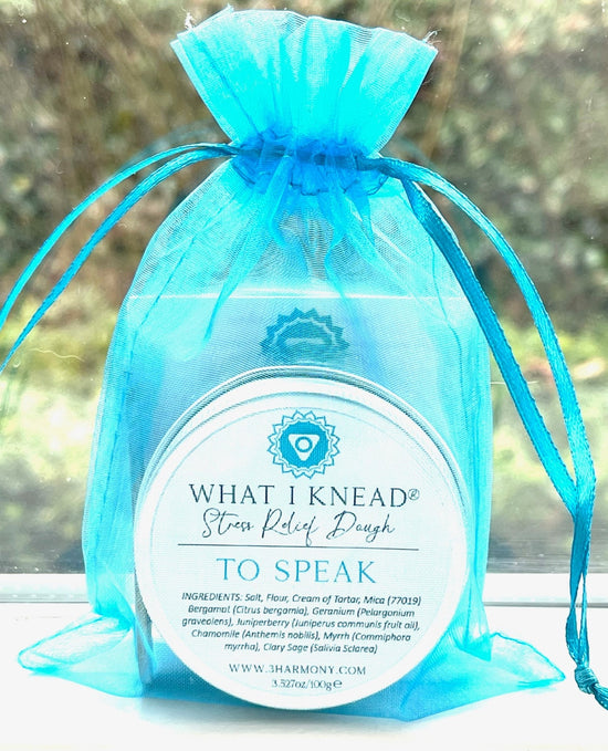 What I Knead to Speak Throat Chakra AromaTherapy Dough 'Vishuddha' Balancing Meditation tool Yoga self spiritual self care gift w/card & audio meditation