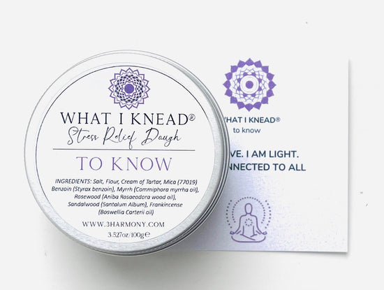 What I Knead to Know Crown Chakra AromaTherapy Dough 'Sahasrara' Balancing Meditation tool Yoga self spiritual self care gift w/card & audio meditation