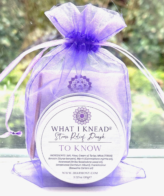 What I Knead to Know Crown Chakra AromaTherapy Dough 'Sahasrara' Balancing Meditation tool Yoga self spiritual self care gift w/card & audio meditation