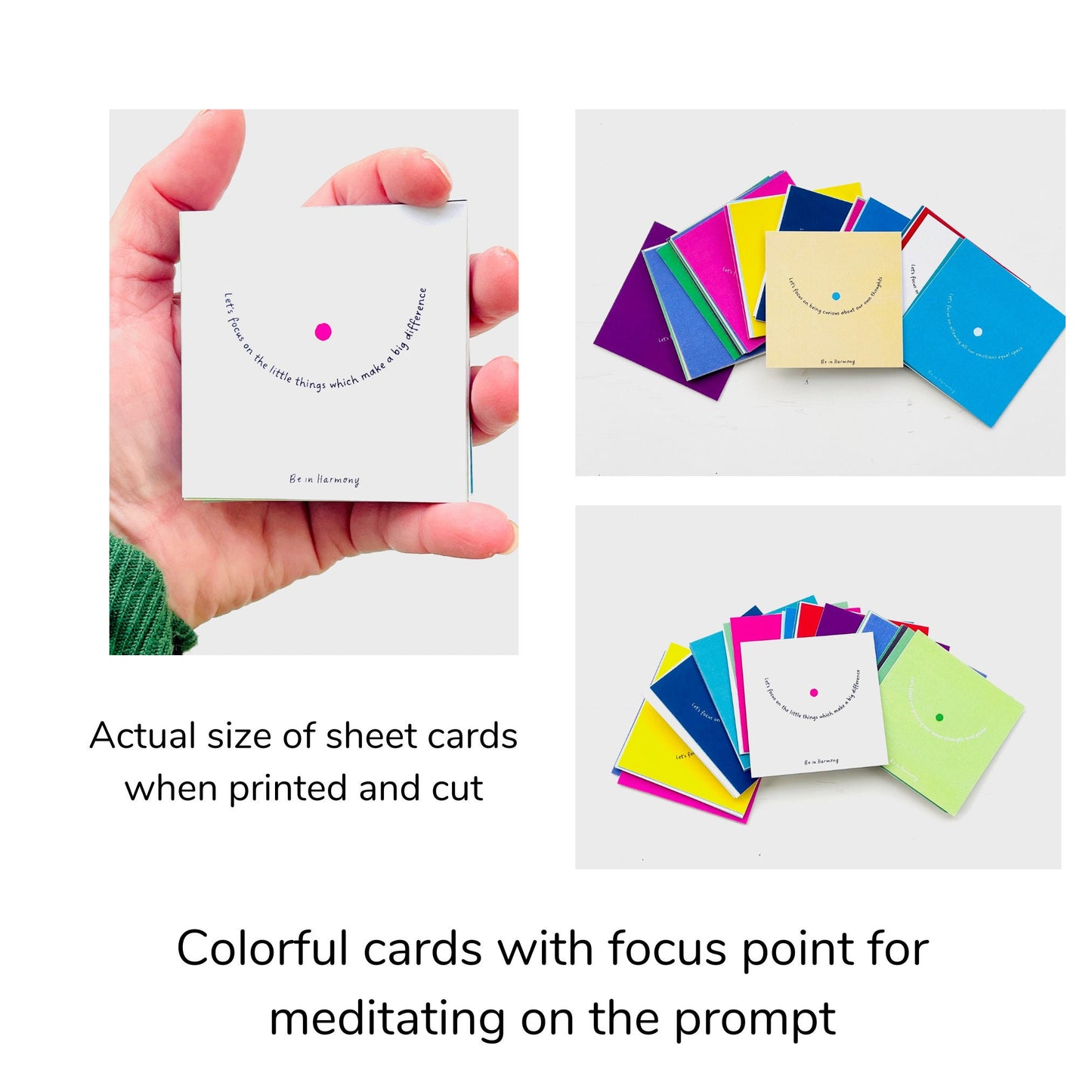 42 Digital Self Care Daily Reminders card set mindfulness, wellbeing, therapy office, mental health meditation daily inspiration prompt tool