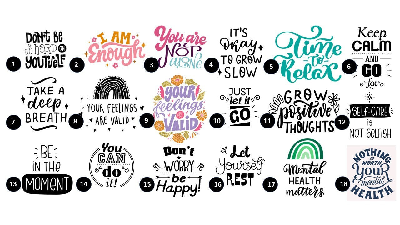 Mental Health Messages Self Care affirmations What I Knead Stress Relief Dough w/matching sticker - bundle of 4 w/choice of scent, message