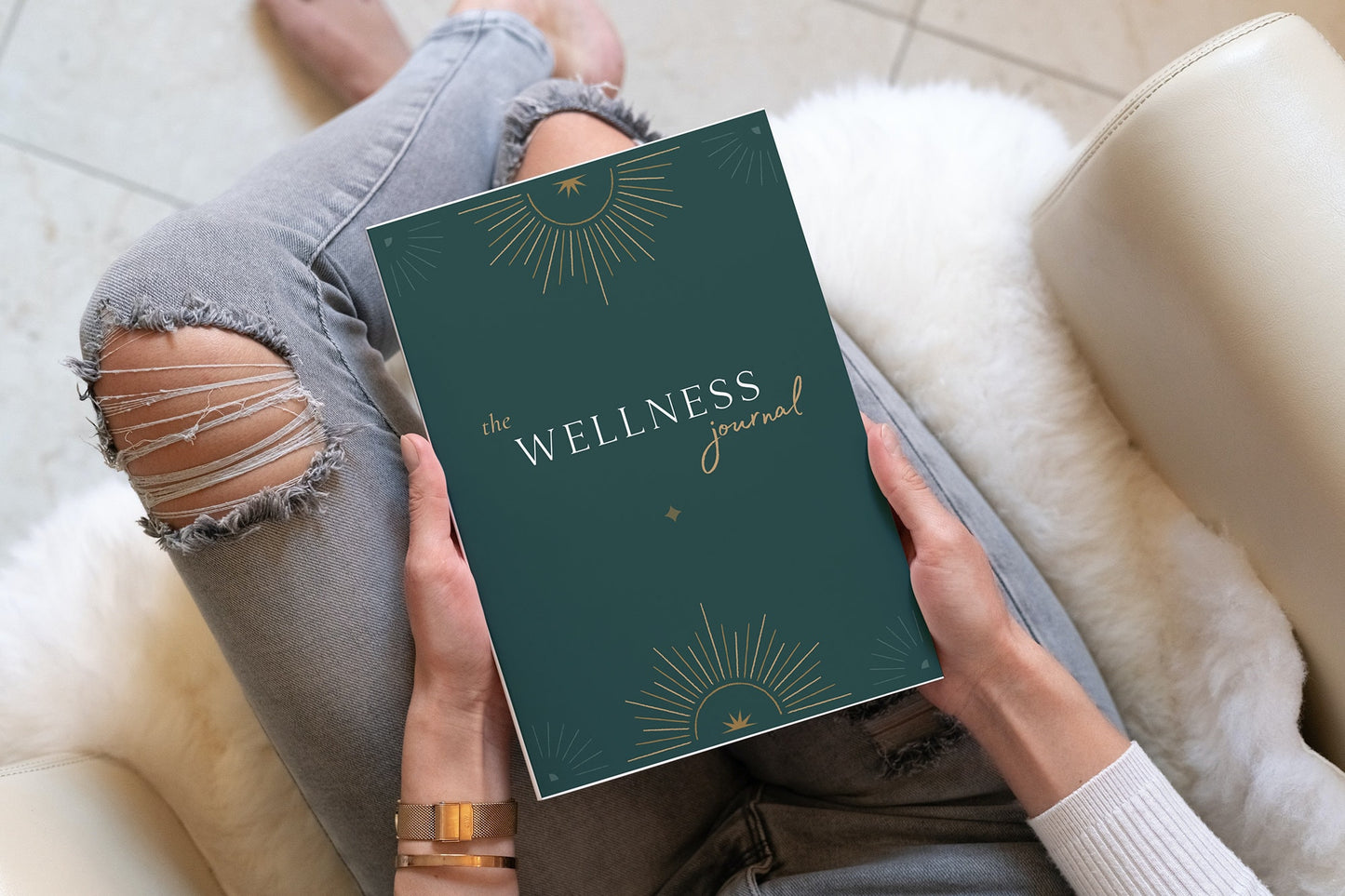 Digital Wellness Journal Workbook tracker for wellbeing self care stress reduction affirmations happiness build self confidence boost your mood