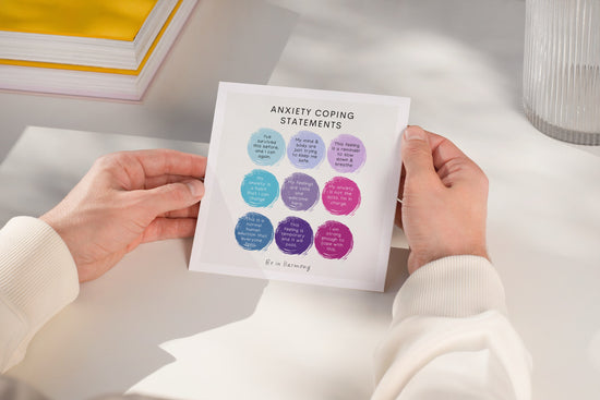Anxiety Coping Statements Poster card mindfulness wellbeing therapy office, home decor, mental health tool psychology resources