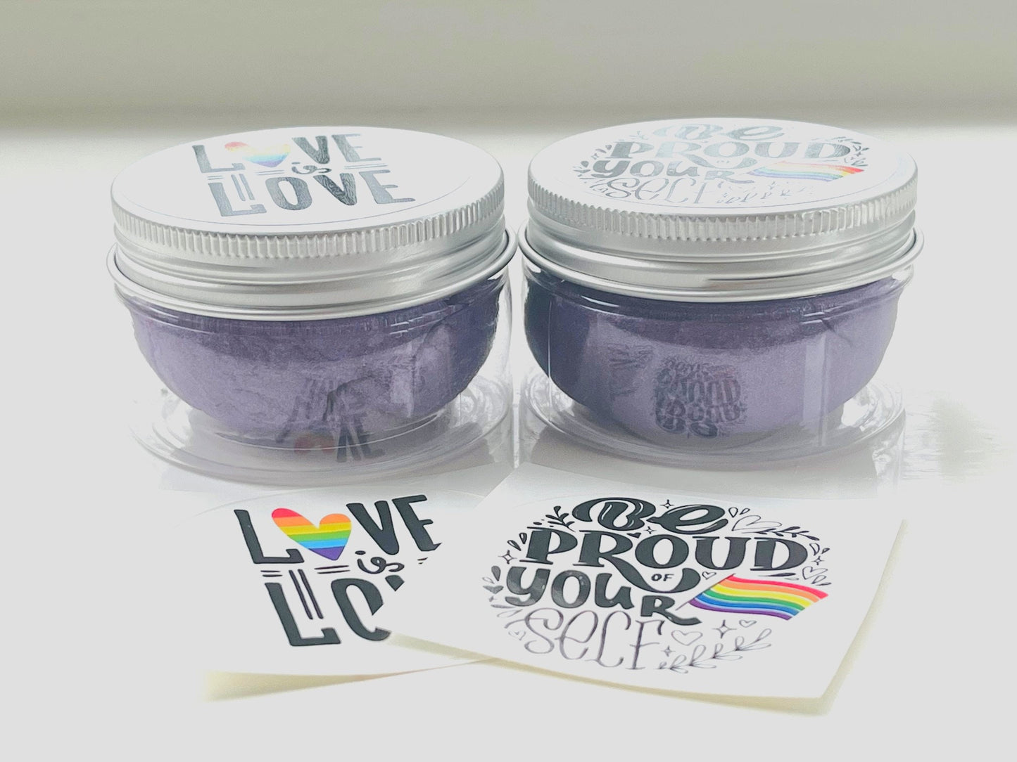What I Knead to be Proud - Pride dough - set of two stress relief therapy doughs with matching stickers unique self care gift birthday