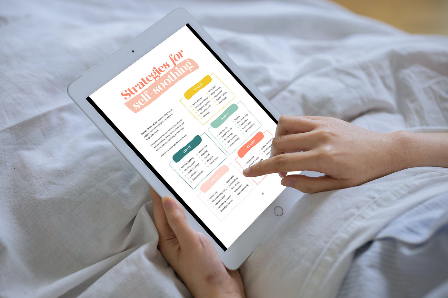 Bundle Digital Anxiety Journal Workbook tracker + Anxiety Coping Statements Poster-Card wellbeing self care stress reduction therapy tool