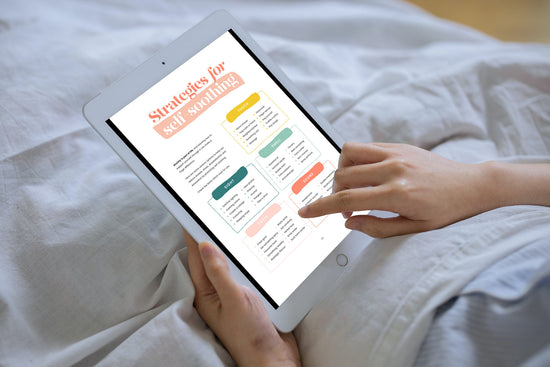 Bundle Digital Anxiety Journal Workbook tracker + Anxiety Coping Statements Poster-Card wellbeing self care stress reduction therapy tool