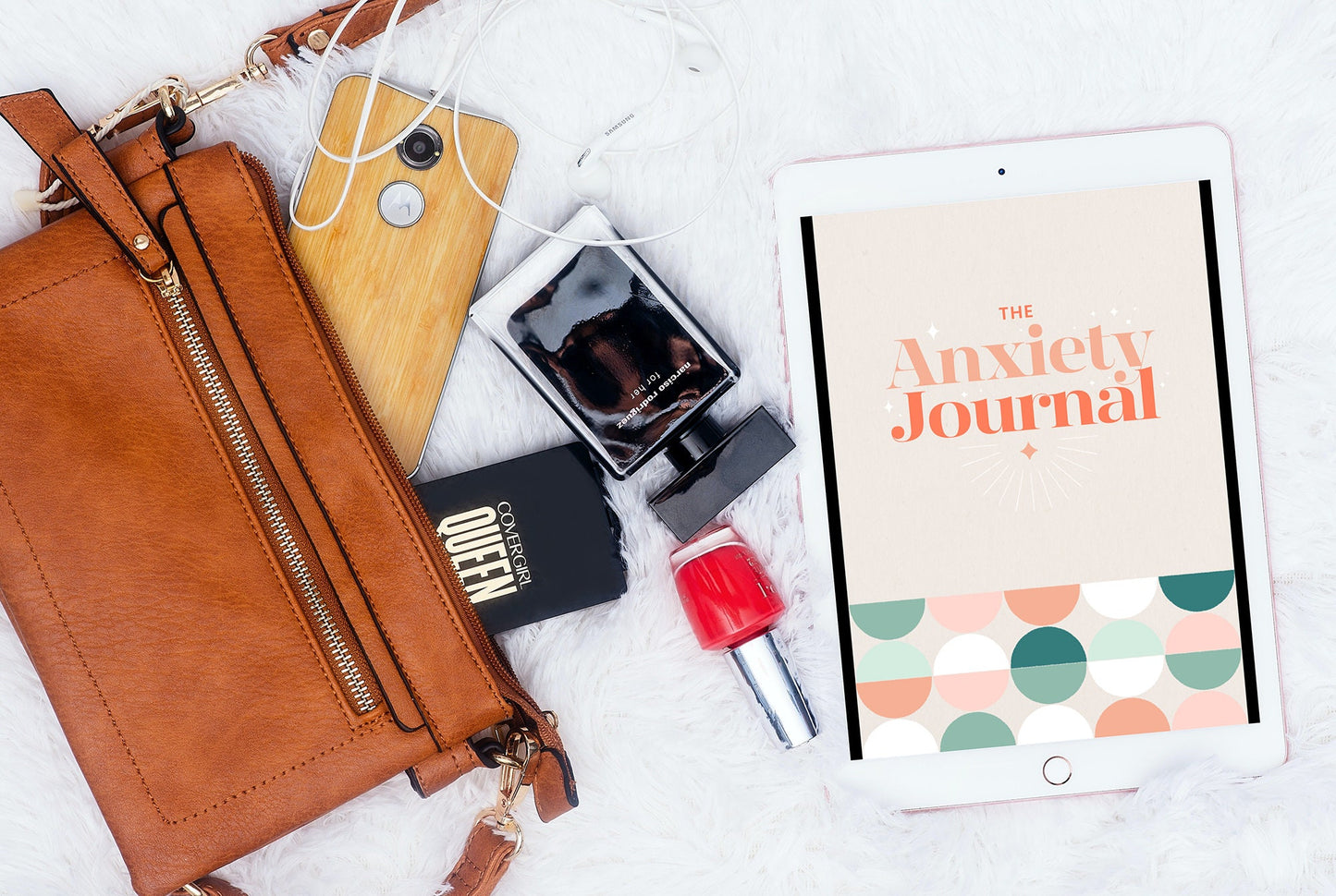 Digital Anxiety Journal Workbook tracker for wellbeing self care stress reduction affirmations happiness build self confidence boost your mood