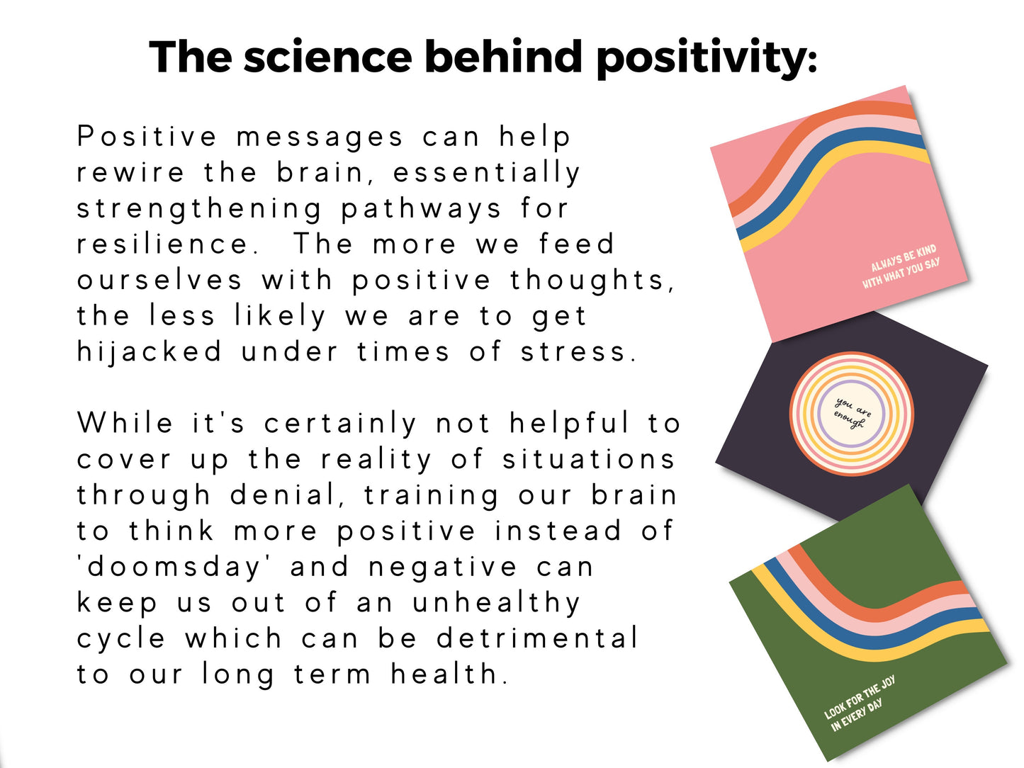 Bundle of 48 Positive Messages Cards | Mental Health Resources | Self Care Reminder Cards | Affirmation Cards | Therapy Tools